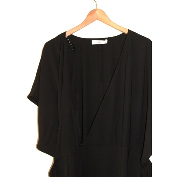 MISSGUIDED CURVE Plus Kimono Sleeve Wrap Dress In Black - Size 18 - Picture 3 of 11